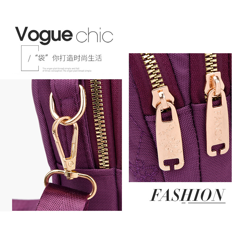 New fashionable crossbody small bag, women's mini handbag, embroidered casual phone case, versatile nylon coin purse details Picture