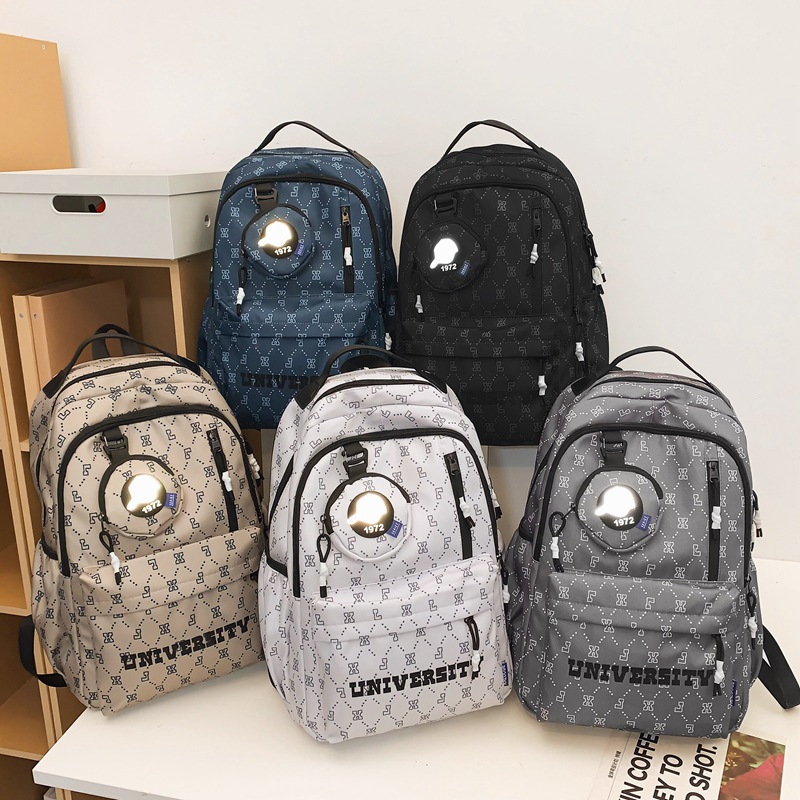 High-quality trendy brand schoolbags, letter trend, large-capacity high school backpack, fashionable backpacks for boys and girls, junior high school students Application Scenario