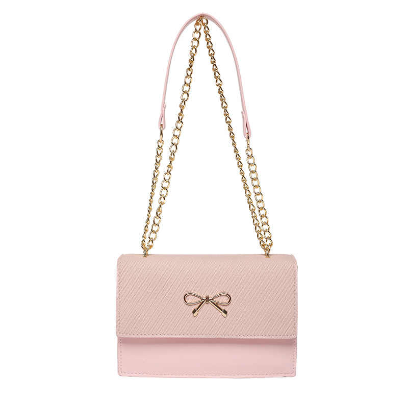 Korean niche high-end chain women's bag 2025 Spring/Summer new style popular bow single-shoulder crossbody bag small square bag Item Picture