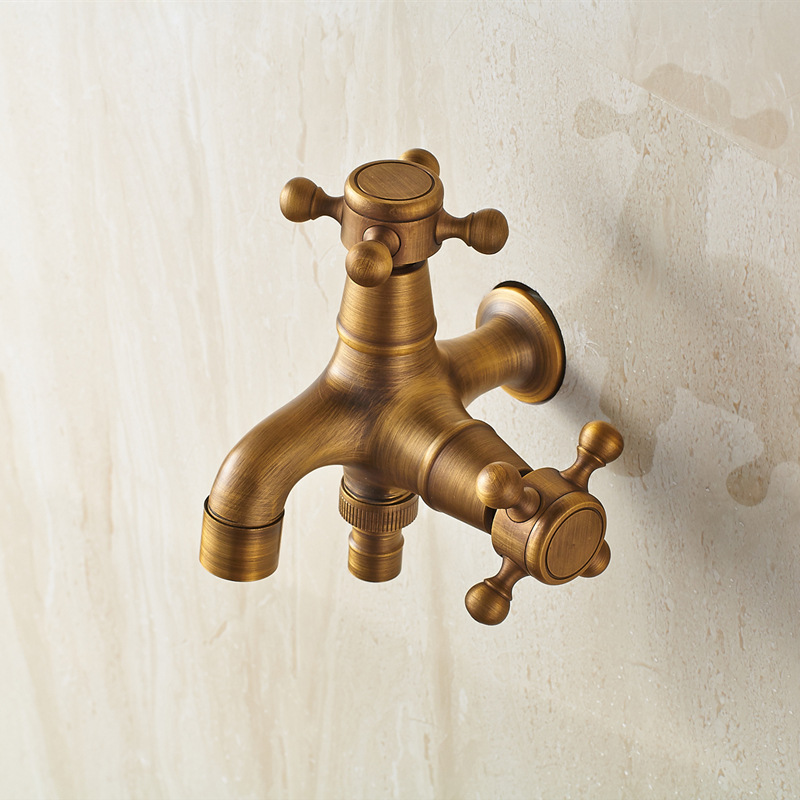 Wholesale of all-copper antique washing machine faucets, single-cooling mops, sink faucets, and retro wall-mounted faucets from the manufacturer details Picture