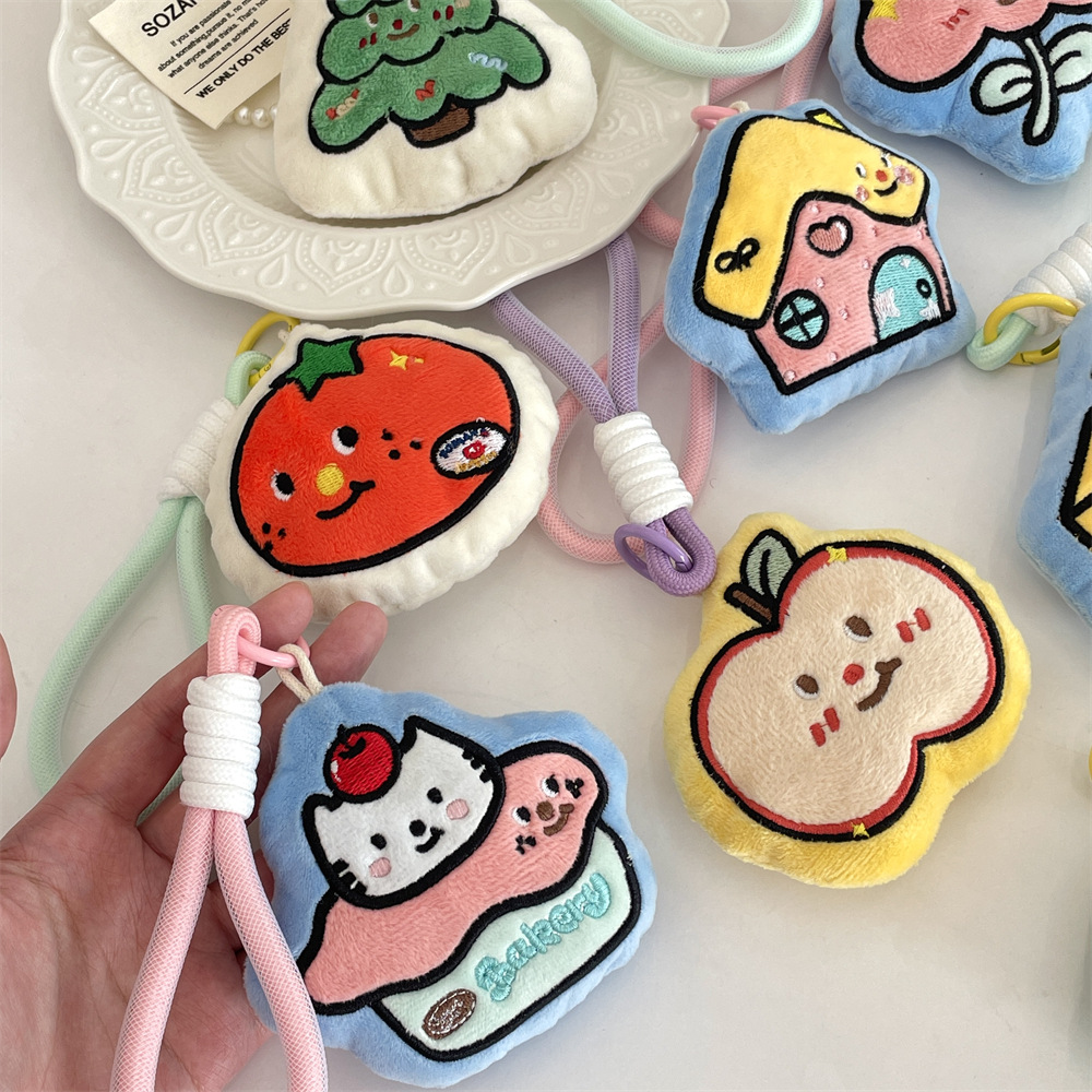 L51142 Cartoon gift decoration Pendant, cotton-filled bag pendant, embroidered small doll, car doll, keychain Specification drawing