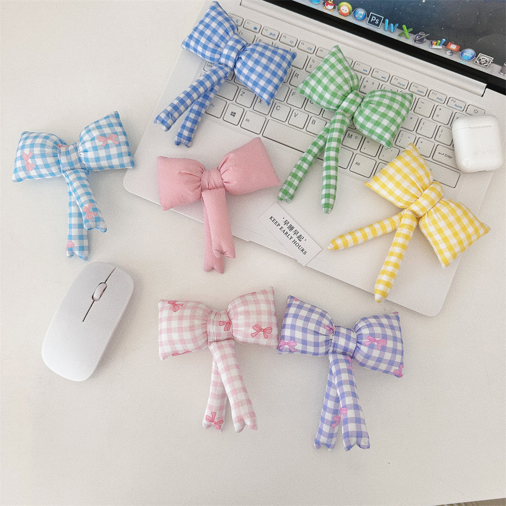 47171 Korean InS-style dopamine-colored bow backpack accessory, cute handcrafted bag pendant for girls full figure