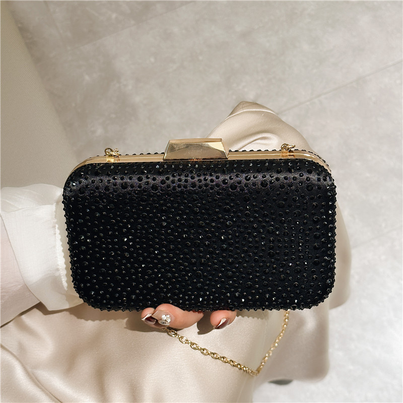 2025 Cross-border New dinner Bag, European and American women's clutch bag, diamond-encrusted banquet water drop pattern box bag, women's bag details Picture