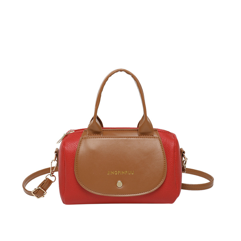 French Pillowbag for women 2025 new Spring color contrast Boston pillowbag, fashionable hand-held shoulder crossbody bag Item Picture