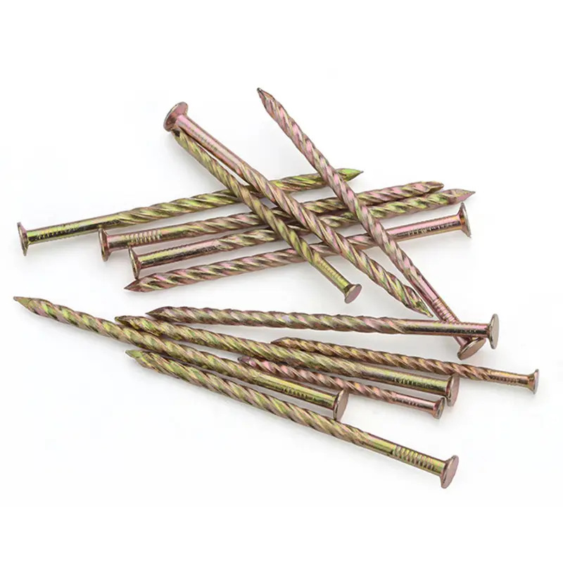 Full box of high-quality color-coated twisted nails, anti-loosening floor nails, self-tapping threaded nails, tray nails, 1.5 inches, 2 inches, 2.5 inches, 3 inches Application Scenario