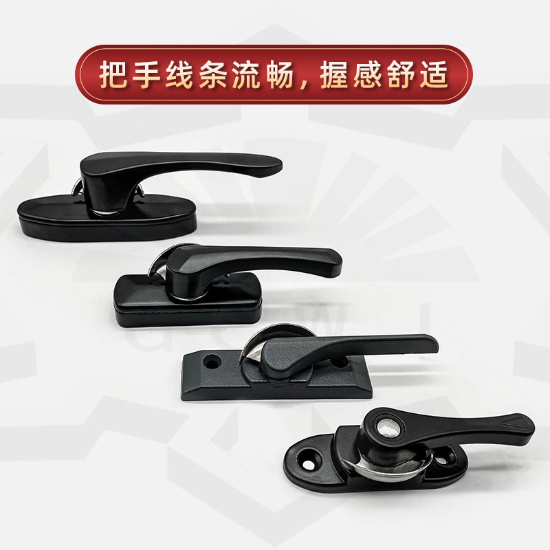 Aluminum alloy door and window crescent lock, stainless steel window lock, plastic steel window lock, buckle, sliding door, sliding door and window, household hook lock details Picture