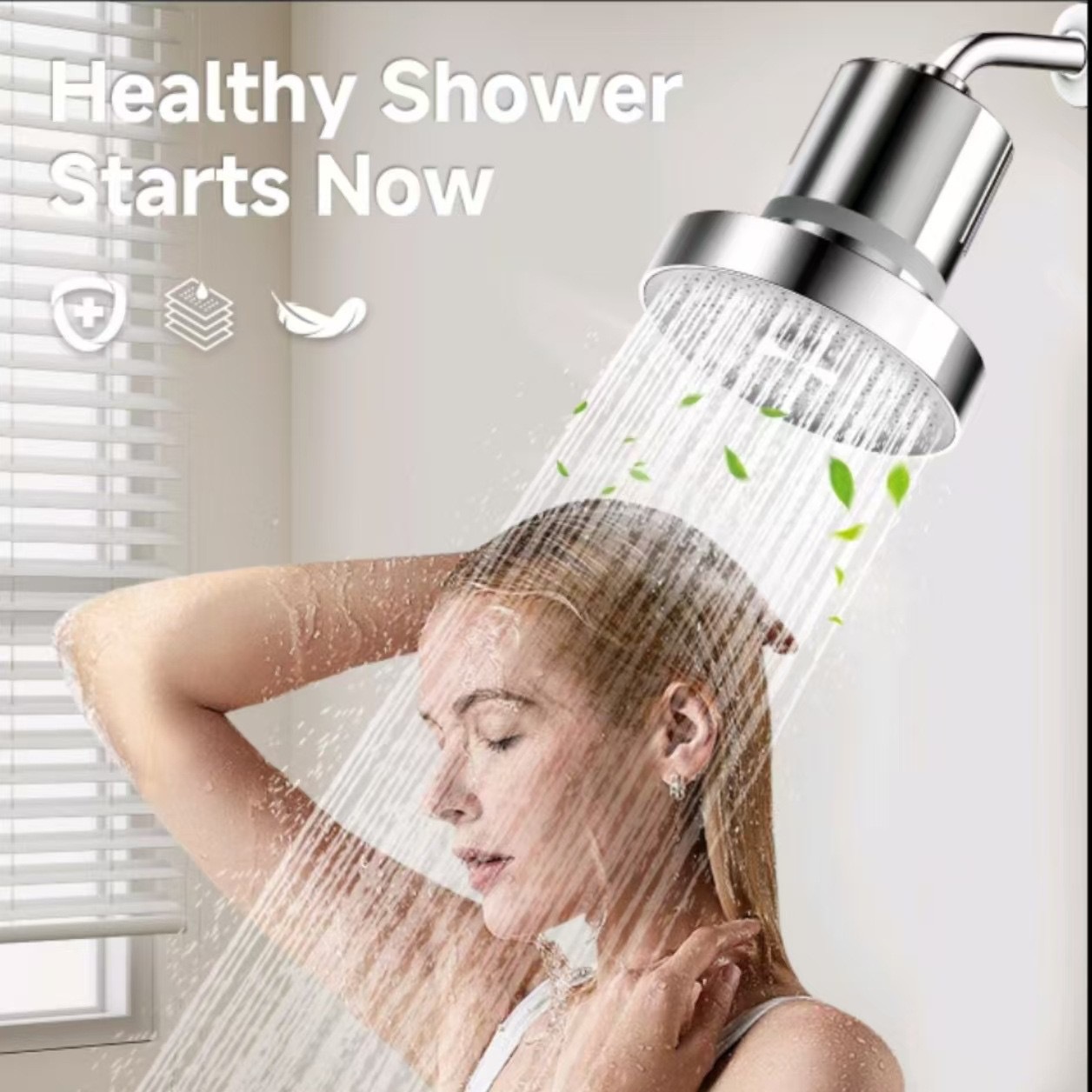 Amazon 6-inch showerhead filter, 15-level and 20-level bath filter, water purifier, residual chlorine removal filter, showerhead top spray Application Scenario
