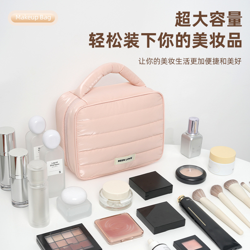 Runhui Xinghui compartments Storage Bag, Travel Makeup storage Bag, Multi-functional storage bag, Simple makeup bag, large capacity details Picture