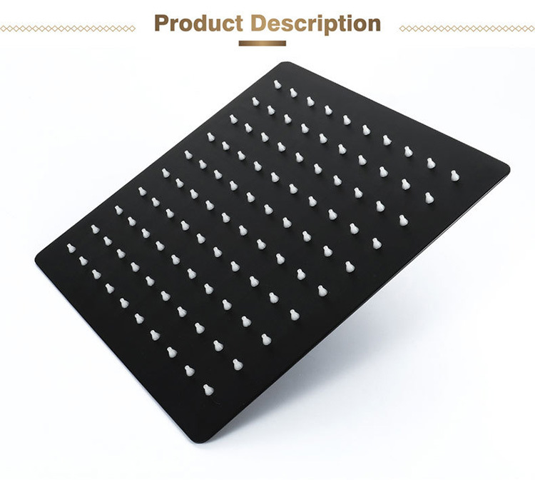 Factory direct sales of 304 square stainless steel pressurized top shower heads, water-saving shower heads, high quality and low price, 6-16 inches Specification drawing