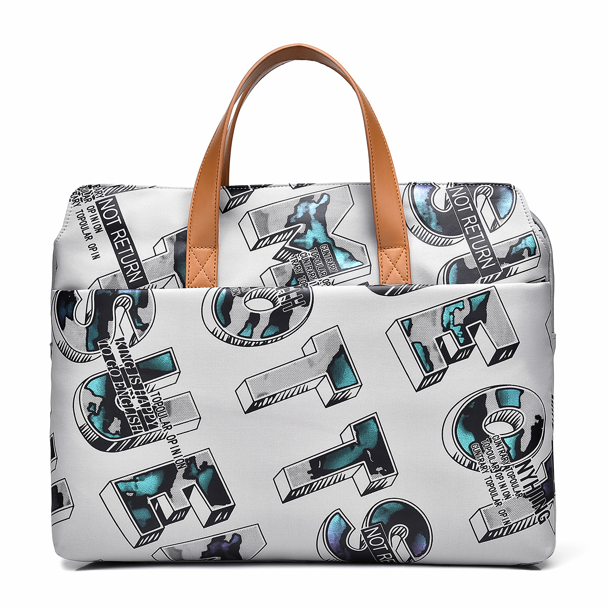 2023 New printed handbag for women, versatile and elegant, multi-layered large-capacity shockproof laptop bag for women Item Picture