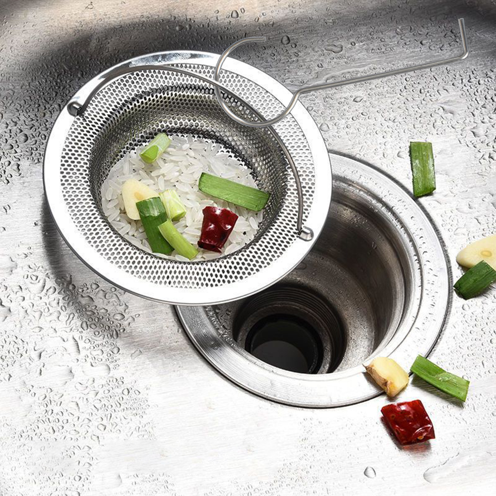 Kitchen and bathroom floor drain hooks, stainless steel floor drain handles, rooftop shower drainage ditch hand-held accessories lifting key Specification drawing
