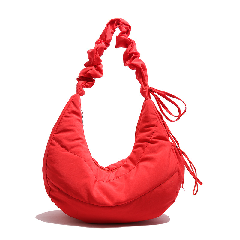 Retro pleated bag for women, Spring 2025 new trendy and fashionable tote bag, casual large-capacity single-shoulder saddle bag Item Picture