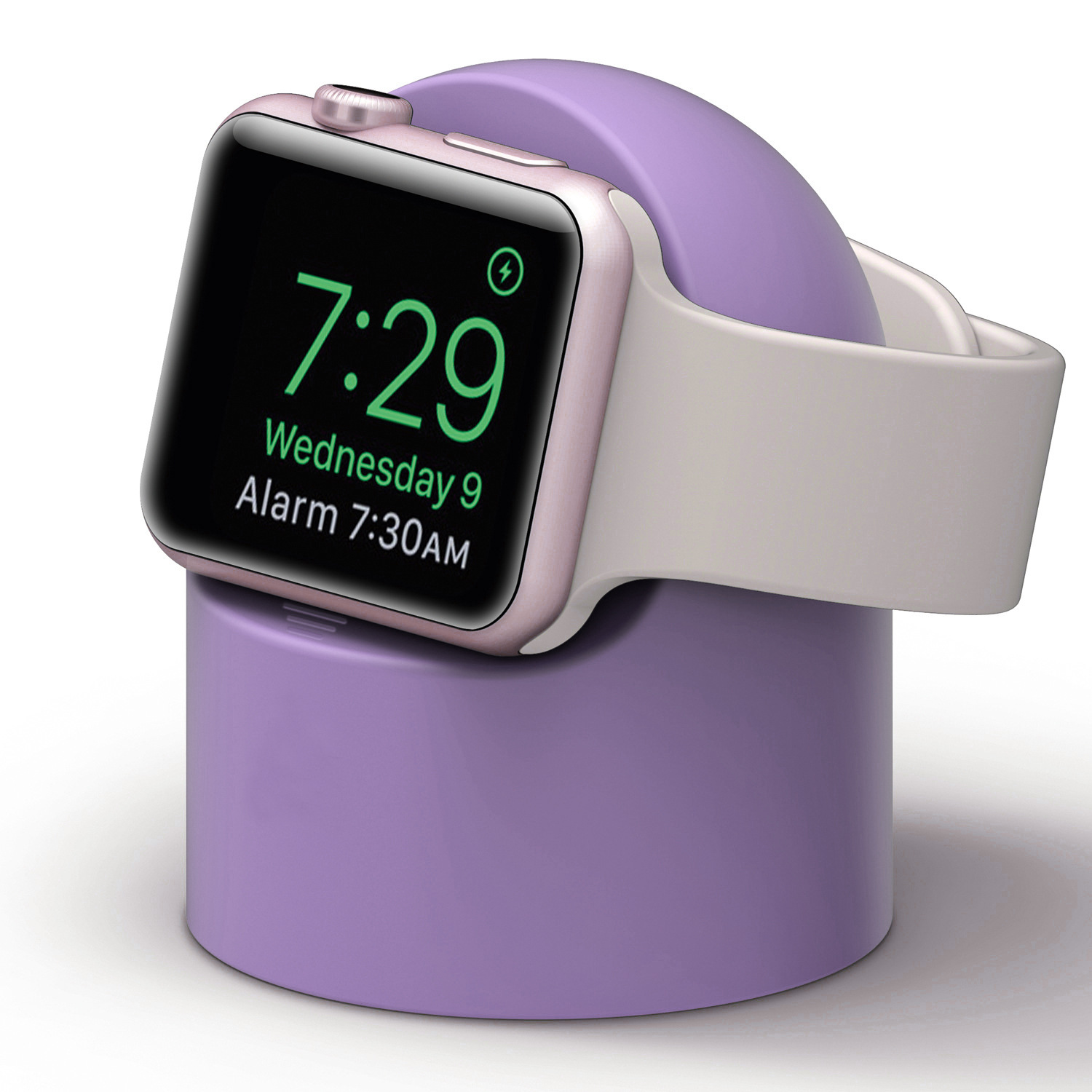 apple watch stand, Apple Watch charging base, iWatch 6th generation silicone desktop charging stand full figure