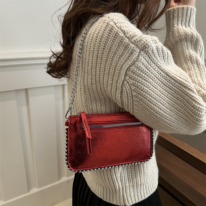 Cross-border bag Women 2025 Spring New Trendy and fashionable envelope bag, versatile and stylish women chain bag, retro crossbody bag Specification drawing