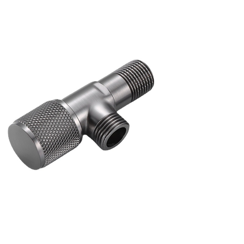 Gun gray Angle valve, full copper thickened, cold and hot large flow household washbasin, toilet, water heater stop manifold valve switch Item Picture