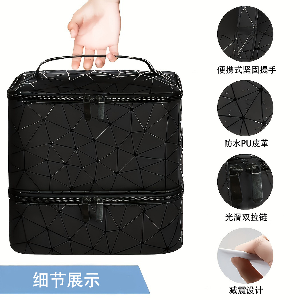Cross-border large-capacity makeup bag, high-end PVC portable women's bag, nail polish storage bag, nail art tote bag Application Scenario
