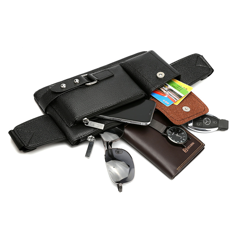 A men's business commuting crossbody bag with a high-end feel, a men's single-shoulder bag for convenient outings, and a PU waterproof and trendy chest bag Item Picture