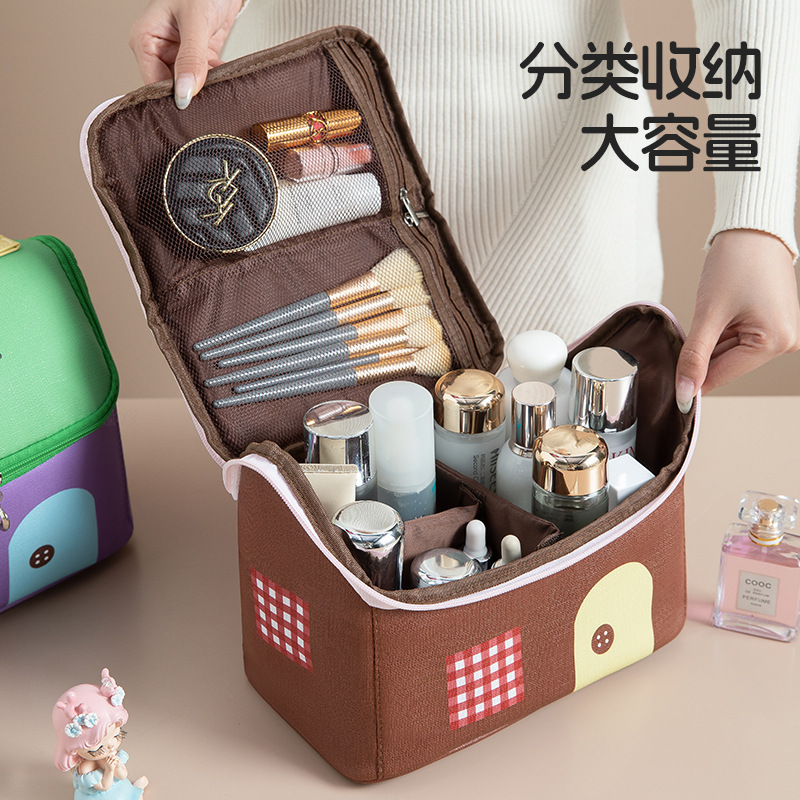 Popular PU leather makeup bag, fun house storage bag, travel large-capacity toiletry bag, large-opening small house storage bag Application Scenario