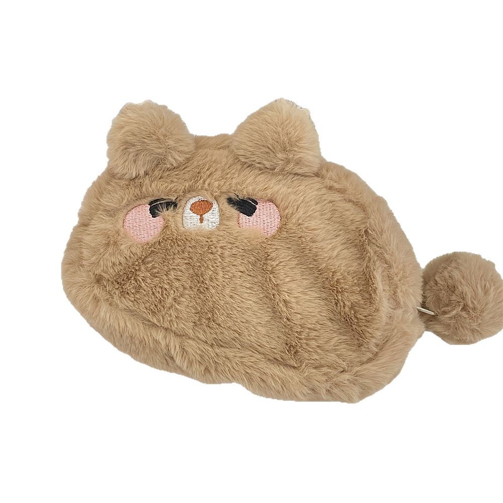 51152 Cute plush pen case for junior high school girls, large capacity for students to store pencil cases, stationery and cosmetics during class Item Picture