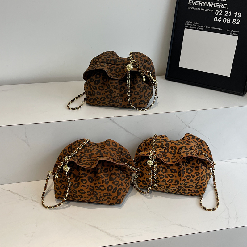 Fashionable leopard print flap small bag for women, 2024 new style women's bag, popular commuter crossbody bag, stylish chain single-shoulder bag Application Scenario