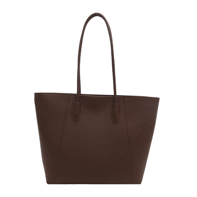 Large-capacity soft surface retro 2024 new solid color fashionable casual commuting simple texture single-shoulder tote bag for women Item Picture