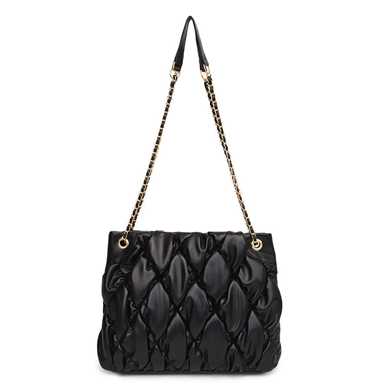 Retro pleated commuter large-capacity Korean-style single-shoulder bag with a high-quality 2024 autumn new versatile ins tote bag Item Picture
