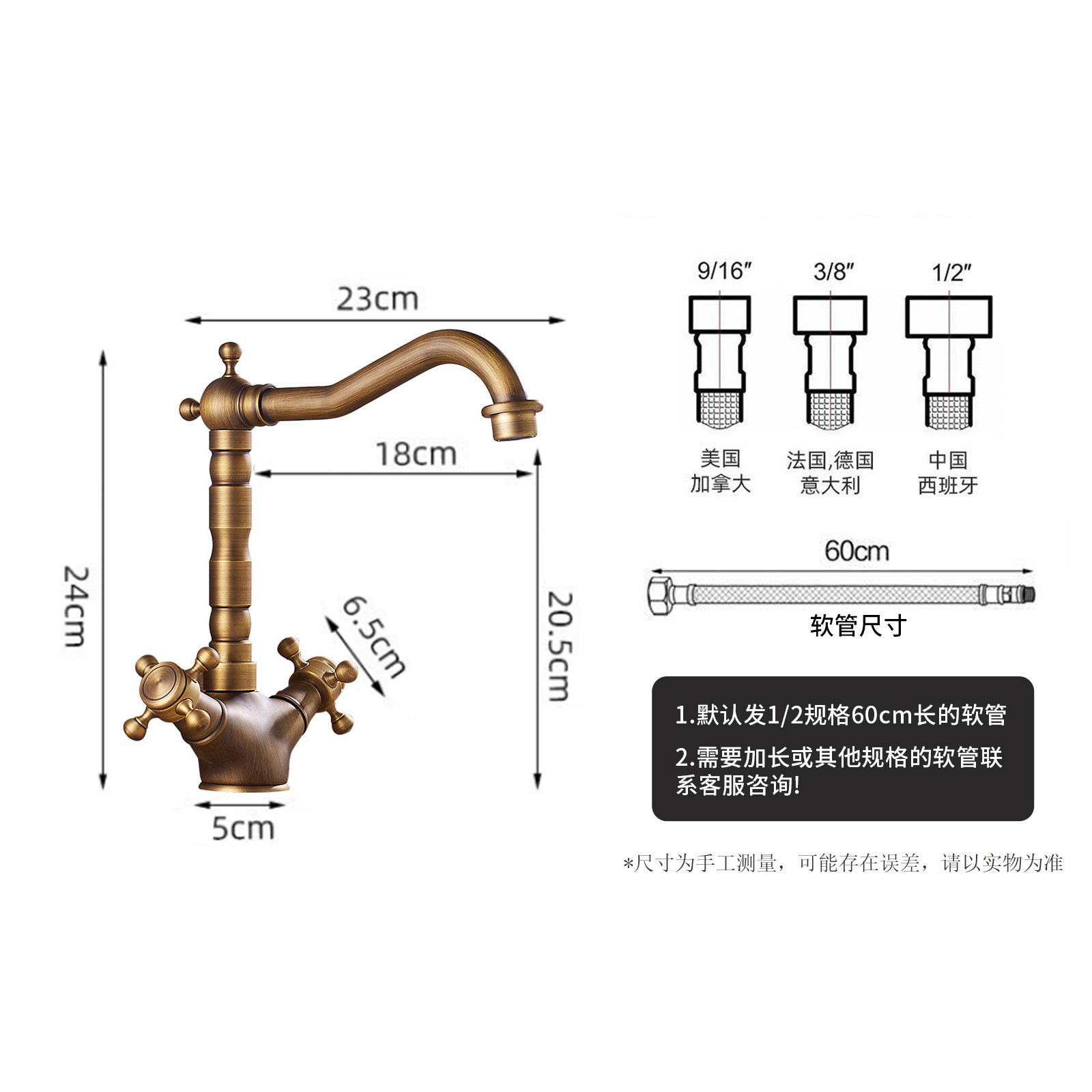 Supplier of brass vintage washbasin faucet, sink, kitchen household single-hole short double-control splash-proof faucet Application Scenario