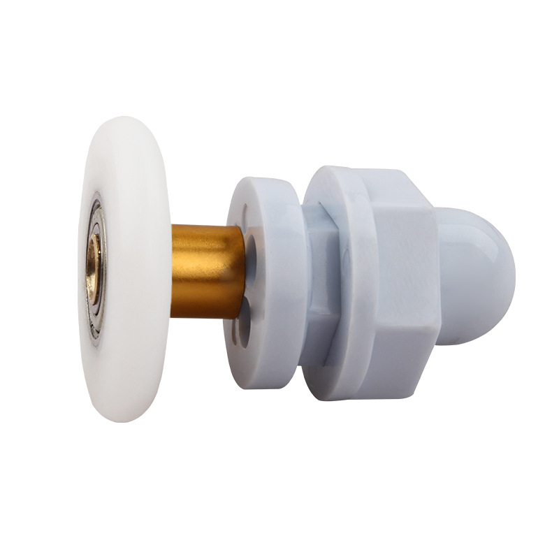Old-fashioned integral shower room pulley, arc glass sliding door pulley, all-copper large bearing eccentric crankshaft small hanging wheel Item Picture