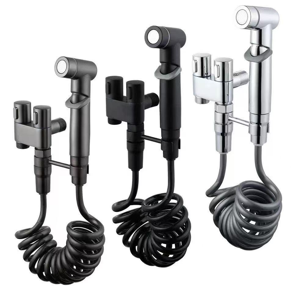 The handheld toilet sprayer and bathroom sprayer set for foreign trade export is designed for toilets with adjustable water pressure control full figure