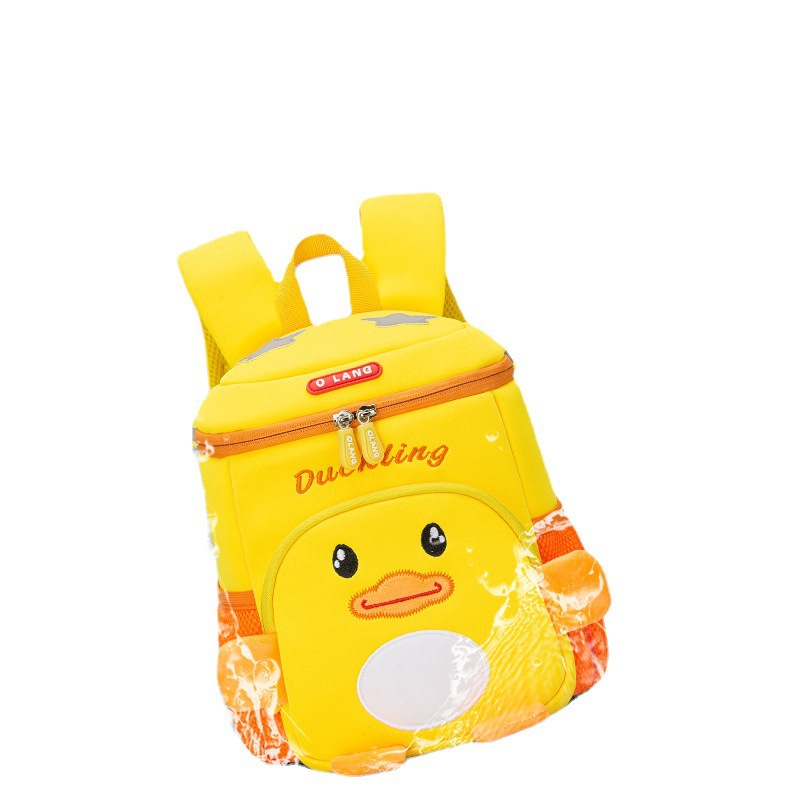 New cute little yellow duck kindergarten schoolbag, children's casual backpack, anti-wandering backpack with Logo printing Application Scenario