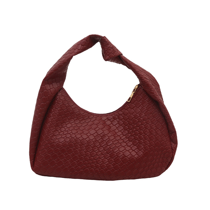 Fashionable woven diamond-patterned, large-capacity casual, new retro casual, fashionable underarm single-shoulder bag Item Picture