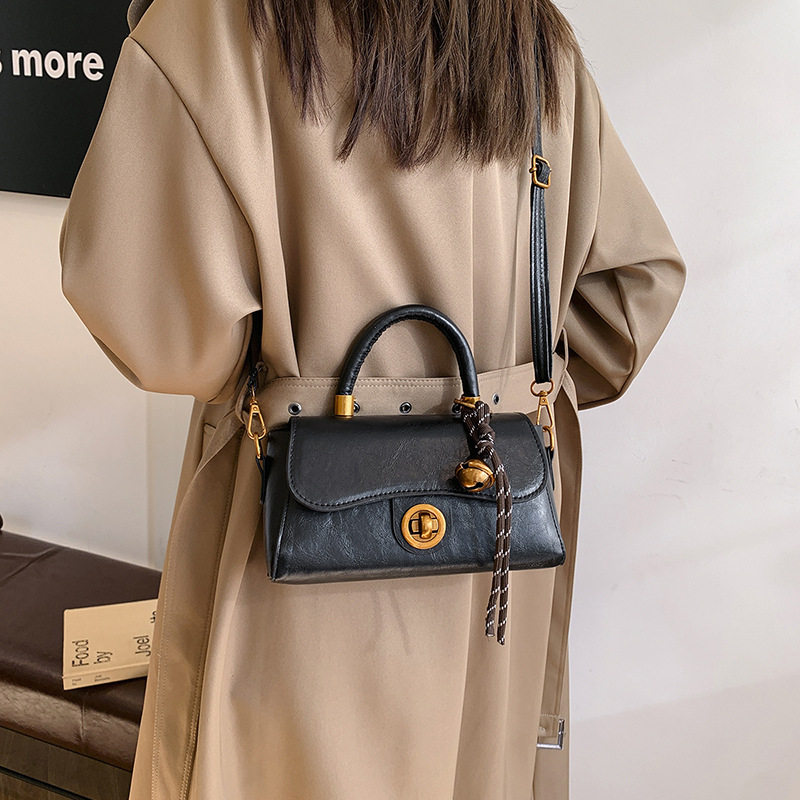 A new cross-border fashion small square bag for women's 2024 winter, a lockable commuter single-shoulder crossbody bag Specification drawing