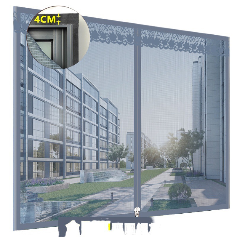 Mosquito-proof screen window mesh Velcro self-installation self-adhesive invisible magnetic mesh screen window screen door curtain household no need for drilling Item Picture