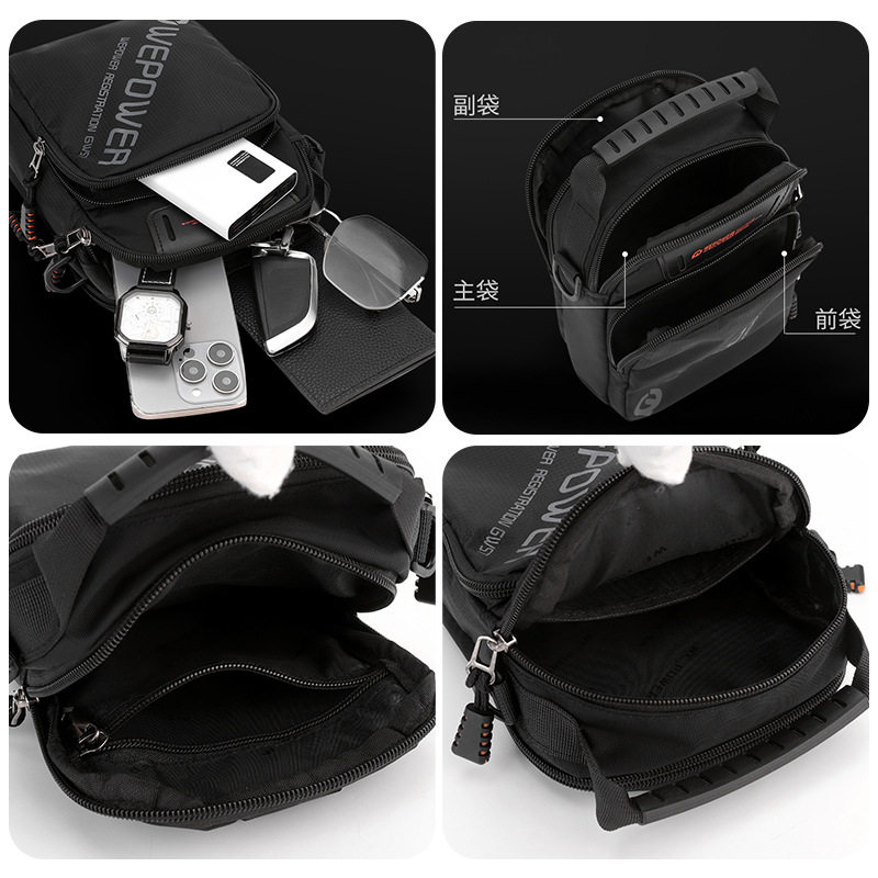 WEPOWER's new crossbody small bag, a cross-border trend for casual men, is a large-capacity single-shoulder handbag and wearable waist bag Application Scenario