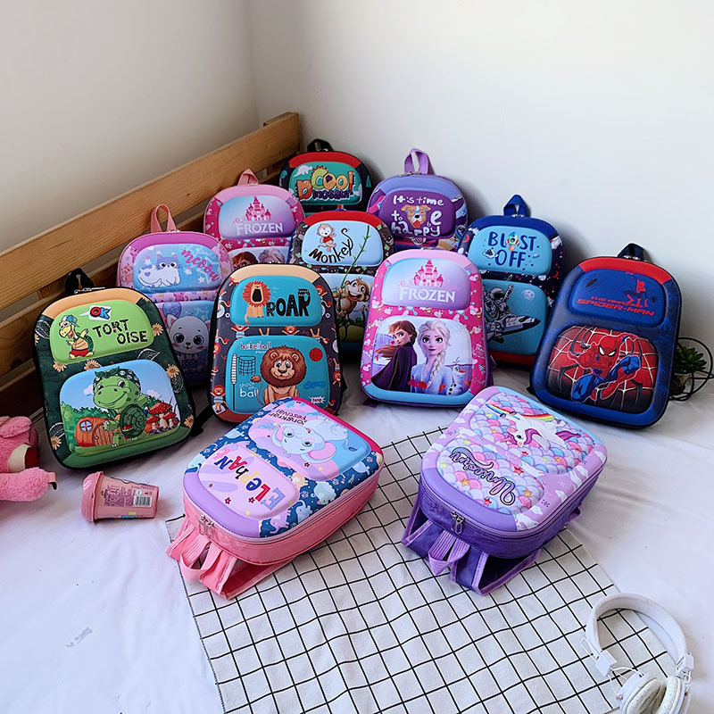 New kindergarten schoolbag, large-capacity cartoon 3D Elsa backpack for primary school students, Korean version for export wholesale full figure