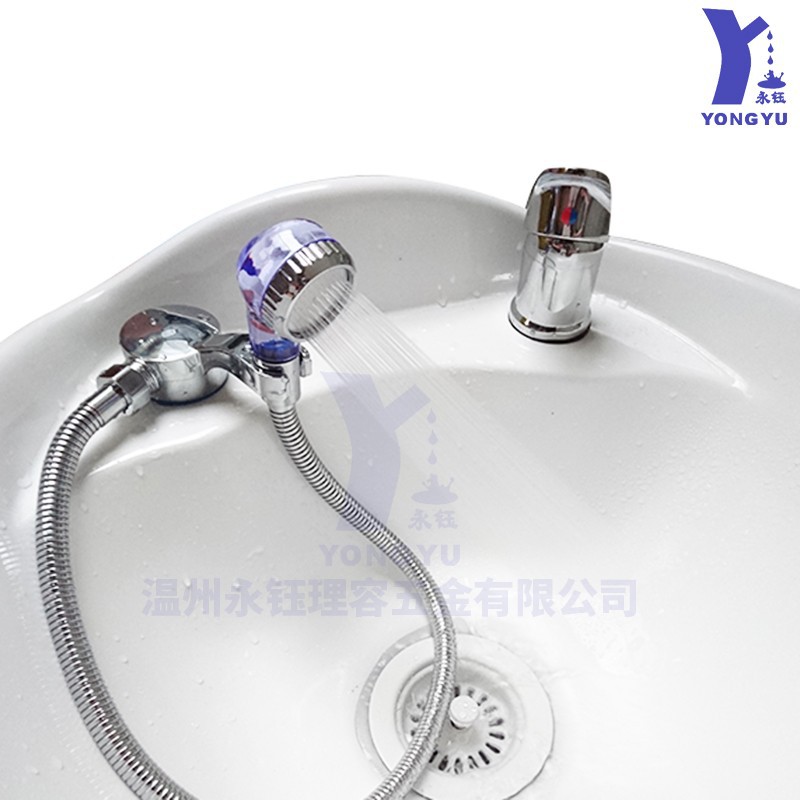 Yongyu hair washing bed faucet switch, hair salon and barber shop cold and hot water mixing valve, hair shower, bed nozzle hose Specification drawing