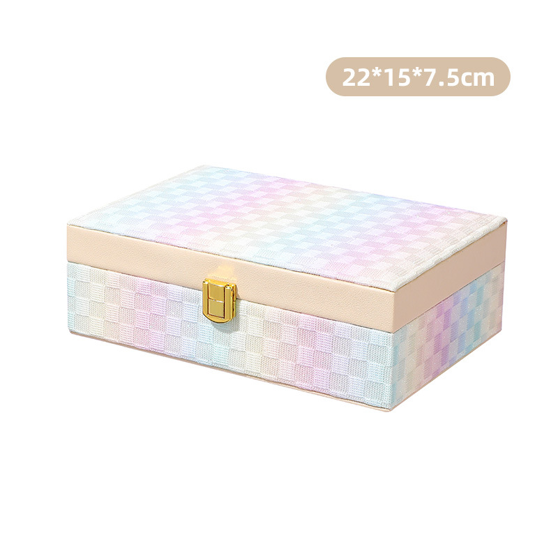 Source factory large-capacity jewelry, earrings, jewelry storage box, simple and portable ring, ear accessory box, necklace wholesale box Item Picture