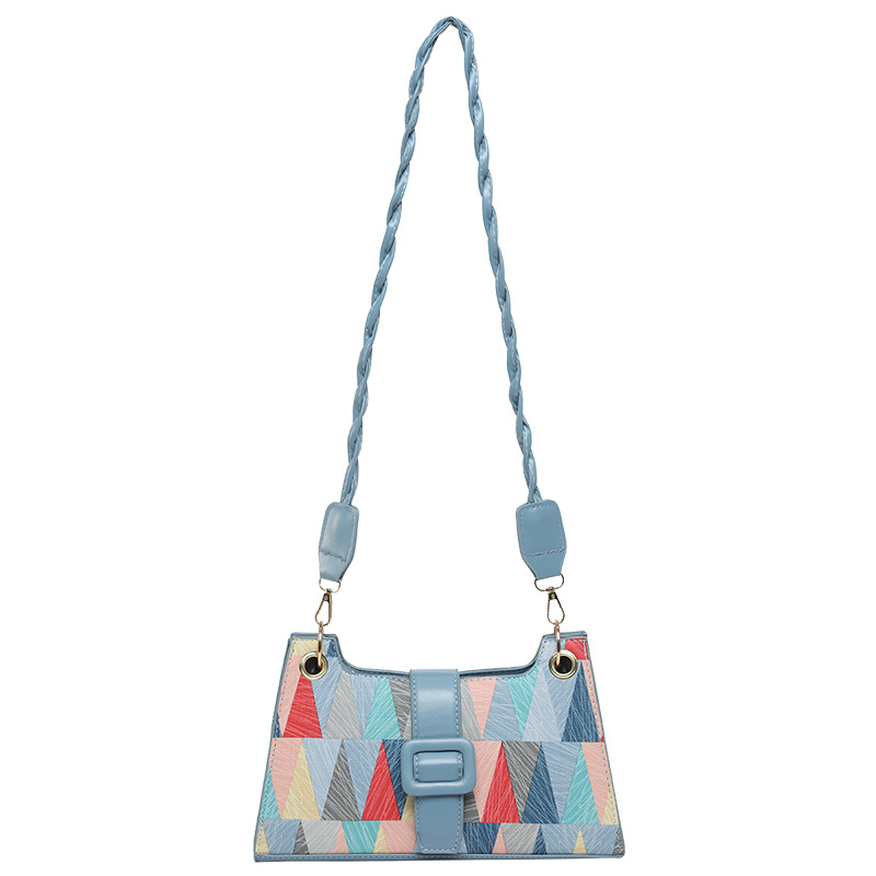 The 2025 new trendy color-blocking underarm bag for women's spring and summer, a casual and high-quality crossbody bag, and a stylish single-shoulder small square bag Item Picture
