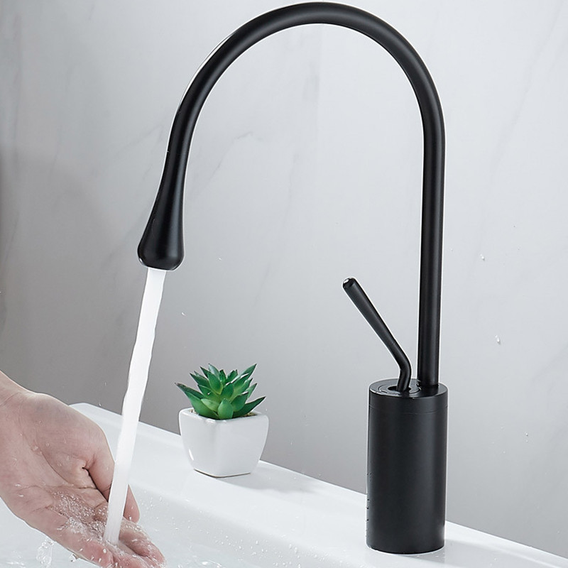 European-style water drop faucet, bathroom cabinet, rotating countertop basin faucet, bathroom balcony, cold and hot basin water dragon full figure