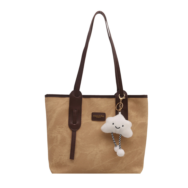 Retro large-capacity tote bag for women, 2024 new style, fashionable and high-quality single-shoulder bag, simple commuting bag for work Item Picture