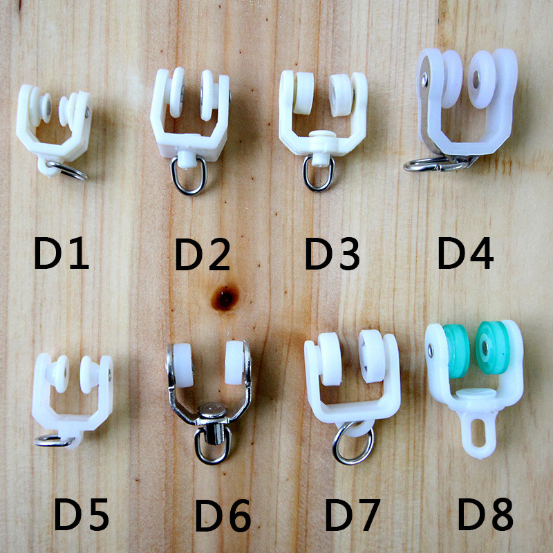 Curtain track accessories, sliding wheels, auxiliary materials, rollers, old-fashioned straight rails, curved rails, guide rails, hooks, rings, sliding rails, running wheels, sliding wheels details Picture