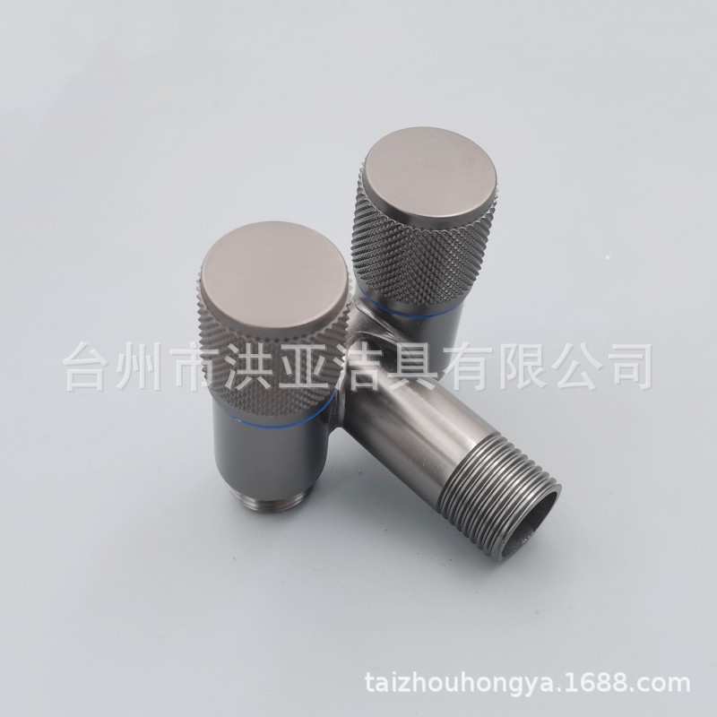 Stainless steel toilet companion bathroom one-in two-out quick-opening triangular valve 4-minute dual-function high-flow water distributor full figure