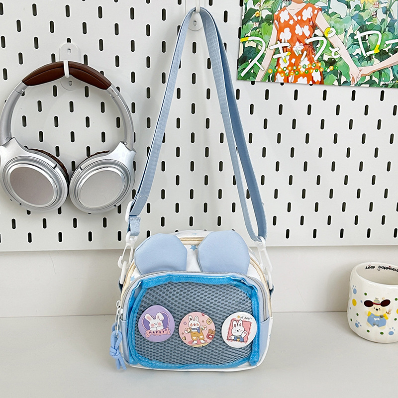 New Instagram cute 2D girl single-shoulder crossbody bag, transparent pain bag, large-capacity mobile phone bag for outings details Picture