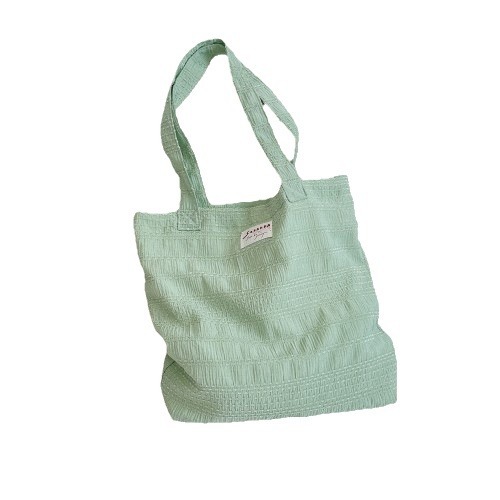 47241 New fresh green single-shoulder bag, women's versatile canvas bag, large-capacity single-shoulder commuting bag, shopping handbag Item Picture