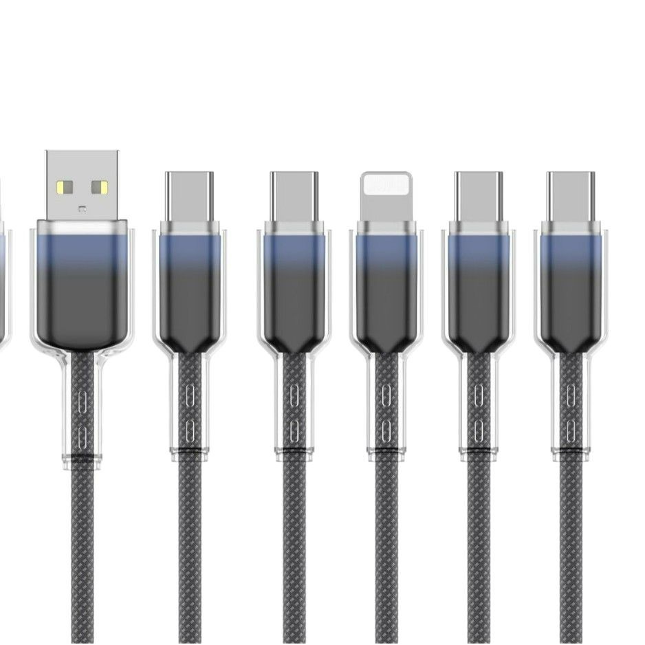 65W gradient crystal woven fast charging data cable for mobile phones, suitable for iphone16 Apple type-c charging cable Item Picture