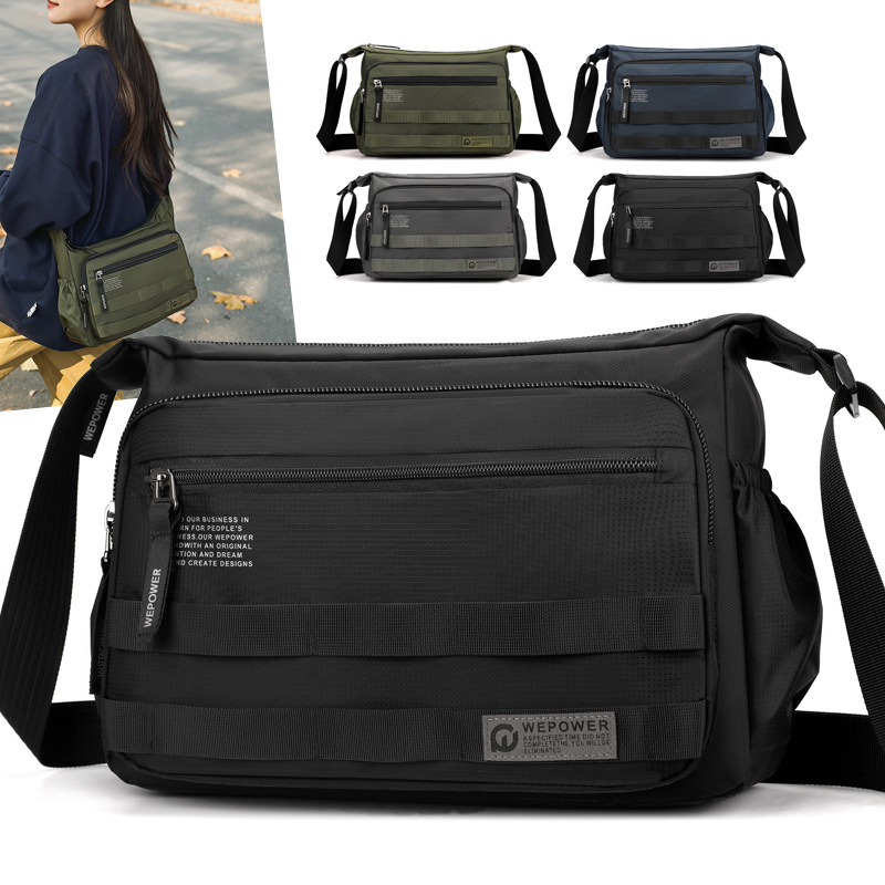 WEPOWER's new men's business large-capacity single-shoulder bag, water-resistant, casual travel crossbody single-shoulder bag full figure