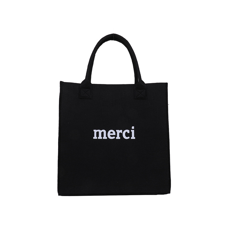 Letter felt fabric large-capacity handbag, practical and textured tote bag, cross-border trend Item Picture