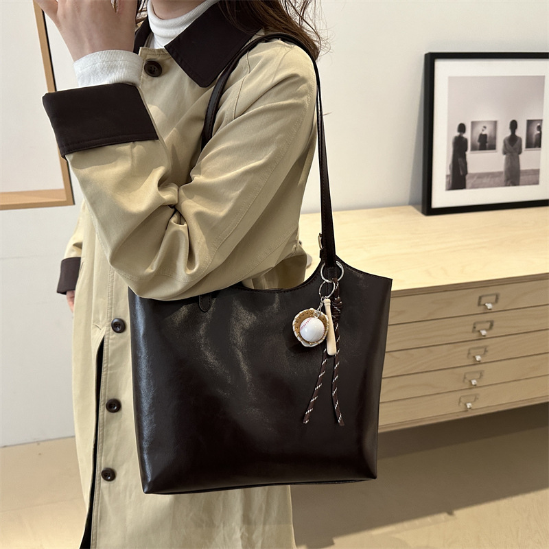 Commuting bag to work, tote bag, women's large-capacity bag, 2025 new style, college students' class niche single-shoulder bag, women's bag Specification drawing