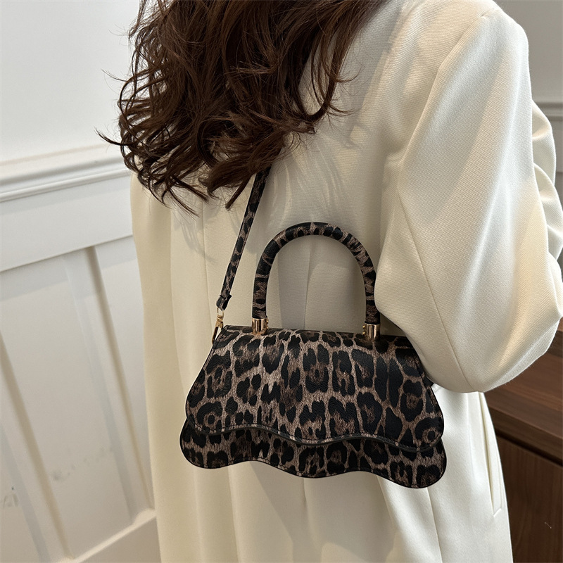 Niche design leopard print bag 2025 Spring New trendy and fashionable single-shoulder bag, personalized and creative single-shoulder bag for women details Picture