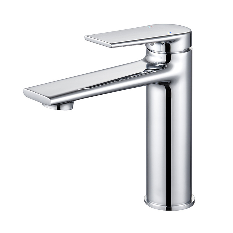 All-copper hot and cold washbasin faucet, single-hole household bathroom, bathroom cabinet, washbasin, sink, countertop basin faucet Item Picture